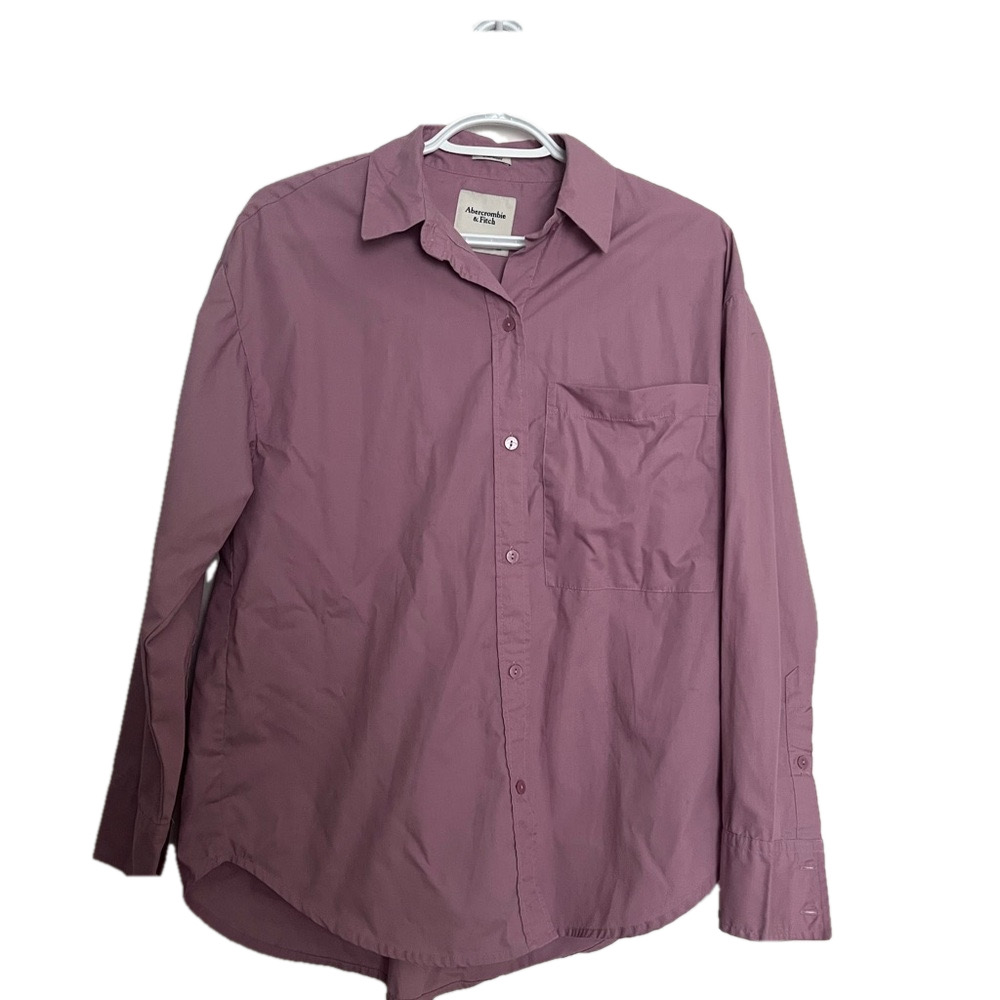 Abercrombie & Finch Pastel Purple Button-Down Shirt Oversized Fit Size: XS